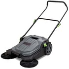 Walk-behind Hand Push Floor Sweeper Manual 5-Gallon Adjustable Folding Handle