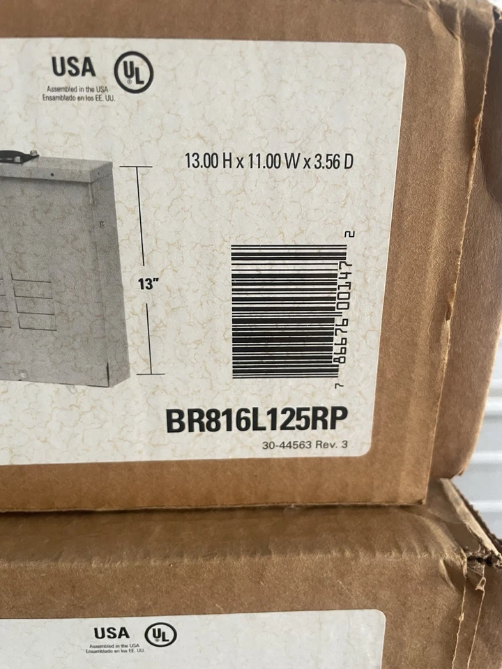 *Nuevo* EATON BR816L125RP Centro de carga principal para exteriores hermético 125 amperios Foto 2 de 2