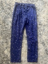Boden Youth Blue Gold Polka Dot Pants Sz 14Y Viscose