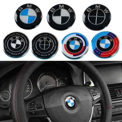 45mm BMW Car Steering Wheel Sticker Steering Wheel Emblem For BMW M Power