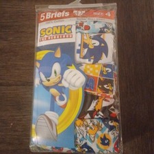Sonic the Hedgehog Boys Briefs Underwear 100 Cotton Size 4 New 5- Pack