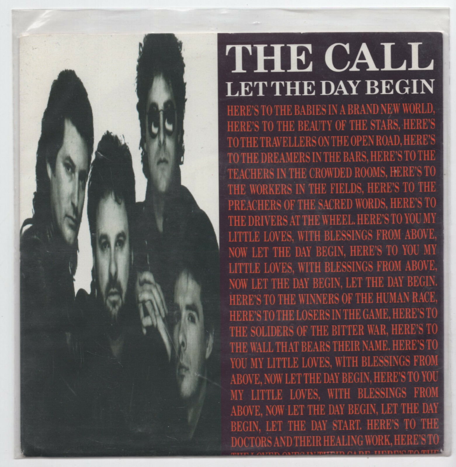 (W467) The Call, Let The Day Begin - 1989 - 7 inch vinyl