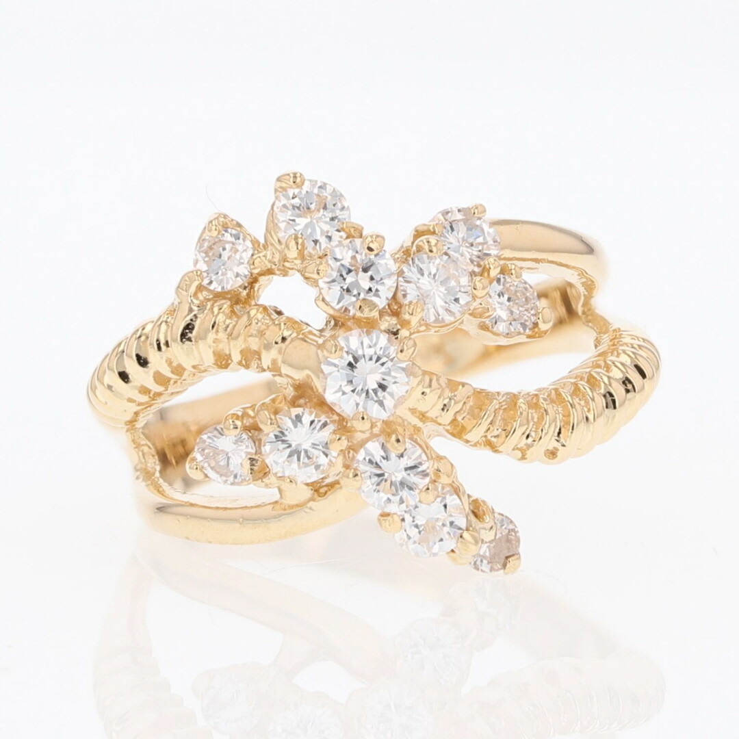 .77ctw Diamond Cluster Split Shank Statement Ring… - image 1