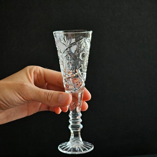1.7 oz (50 ml) Vintage Crystal Handmade Vodka Sherry Shot Glasses, Set of 6 - Picture 7 of 7