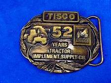 Vtg. Tisco Tractor Implement Supply Agriculture Farm Farming 52 Year Belt Buckle