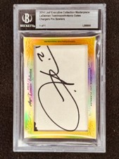 LaDainian Tomlinson Antonio Gates 2014 Leaf Cut Signature card 1/1 JSA Chargers