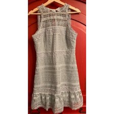 Anthropologie FoxieDox STUNNING Sky Blue Lace Dress Fully Lined Dry Cleaned M