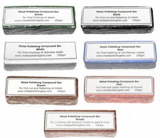 Metal Polishing Compound Bars Blue Brown Green White Black Rouge Pink +/- 100gms