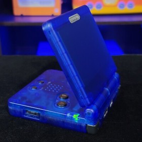 Clear Blue Nintendo Game Boy Advance GBA SP IPS Adjustable Brightness