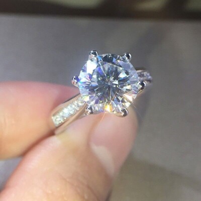 2Ct Round Cut Lab Created Diamond Solitaire Engagement Ring 14K White ...