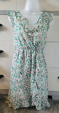 SIZE LARGE Annabella Confetti Splashed Cross Front Mini Vintage Dress
