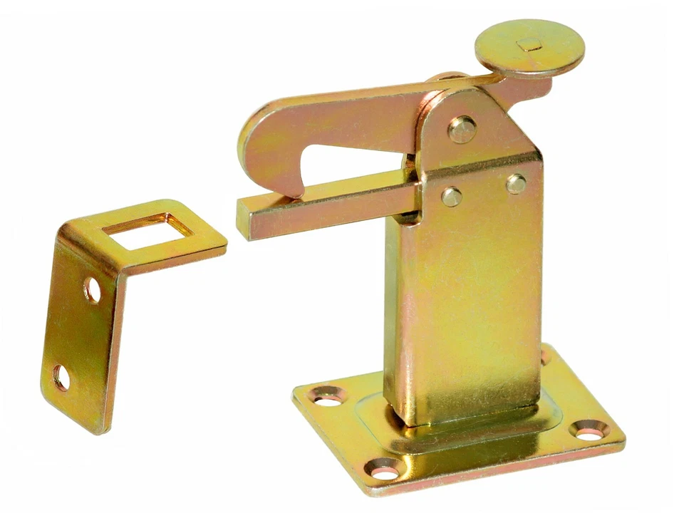 Torfeststeller Türfeststeller Türstopper Türhalter Bodenmontage Gelb Verzinkt.