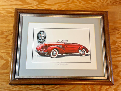 1937 Cord Convertible McCullagh Automotive Pioneers FRAMED Dennis Simon UNSIGNd