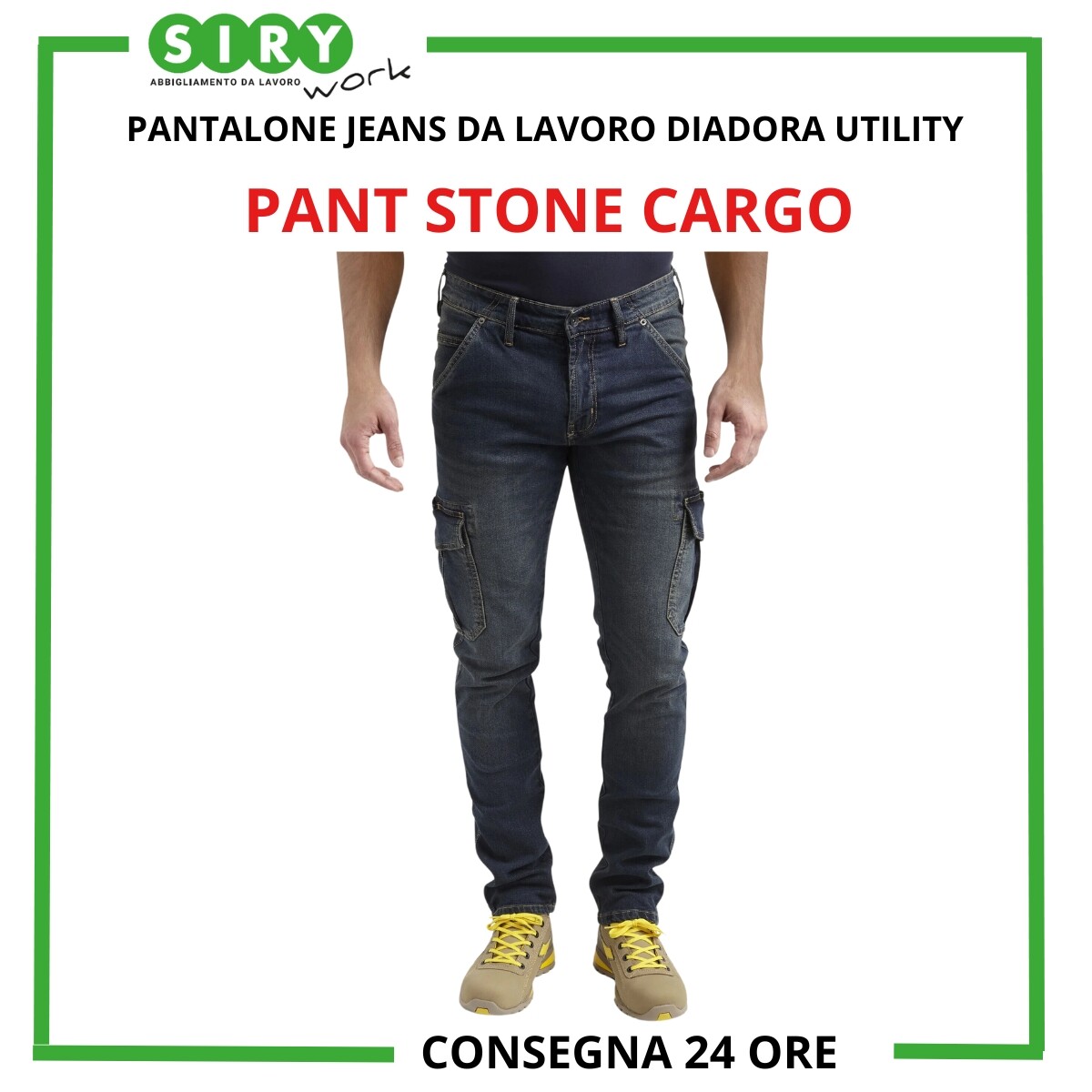 Jeans da lavoro elasticizzato Diadora Utility PANT STONE CARGO