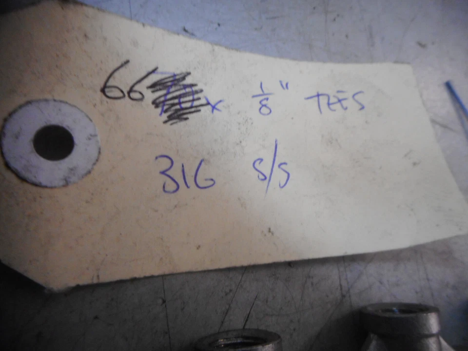 316 STAINLESS STEEL "Tee" PIECES -- 1/8" -- BULK LOT of 66 - Image 2 of 4