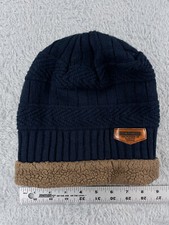 Gorro Ipow Toque Para Hombres Talla Única Tejido Azul Borde de Piel Acrílico Forrado de Vellón