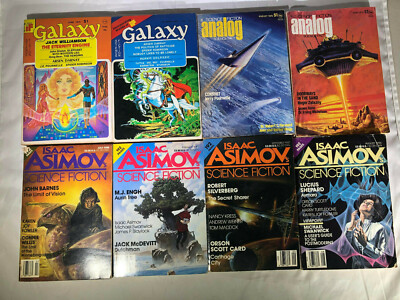 Vintage 8 70's 80's Sci Fi Magazines GALAXY ISAAC ASIMOVs Science Fiction ANALOG