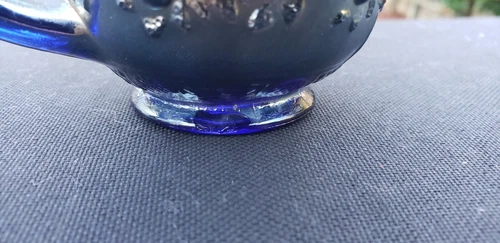 Fenton Vintage 1911 Blue Carnival Glass Orange Tree  Blue Flared Cup (AS-IS)