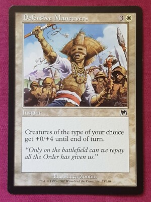 Magic The Gathering ONSLAUGHT DEFENSIVE MANEUVERS white card MTG