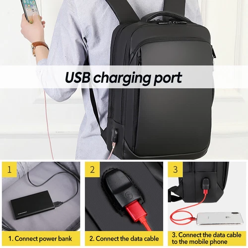 Mochila para hombre antirrobo bolsa escolar de viaje 15,6" bolsa para portátil mochila puerto USB - Foto 7 de 16