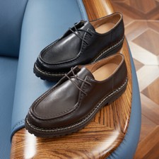 Retro Mens Lace Up Real Leather Cowhide Casual Party Formal Dress Derby Shoes Sz