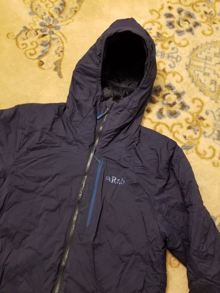 Chaqueta con capucha aislante RAB Xenair Alpine Active para hombre mediana M azul marino *LEER* Foto 2 de 4