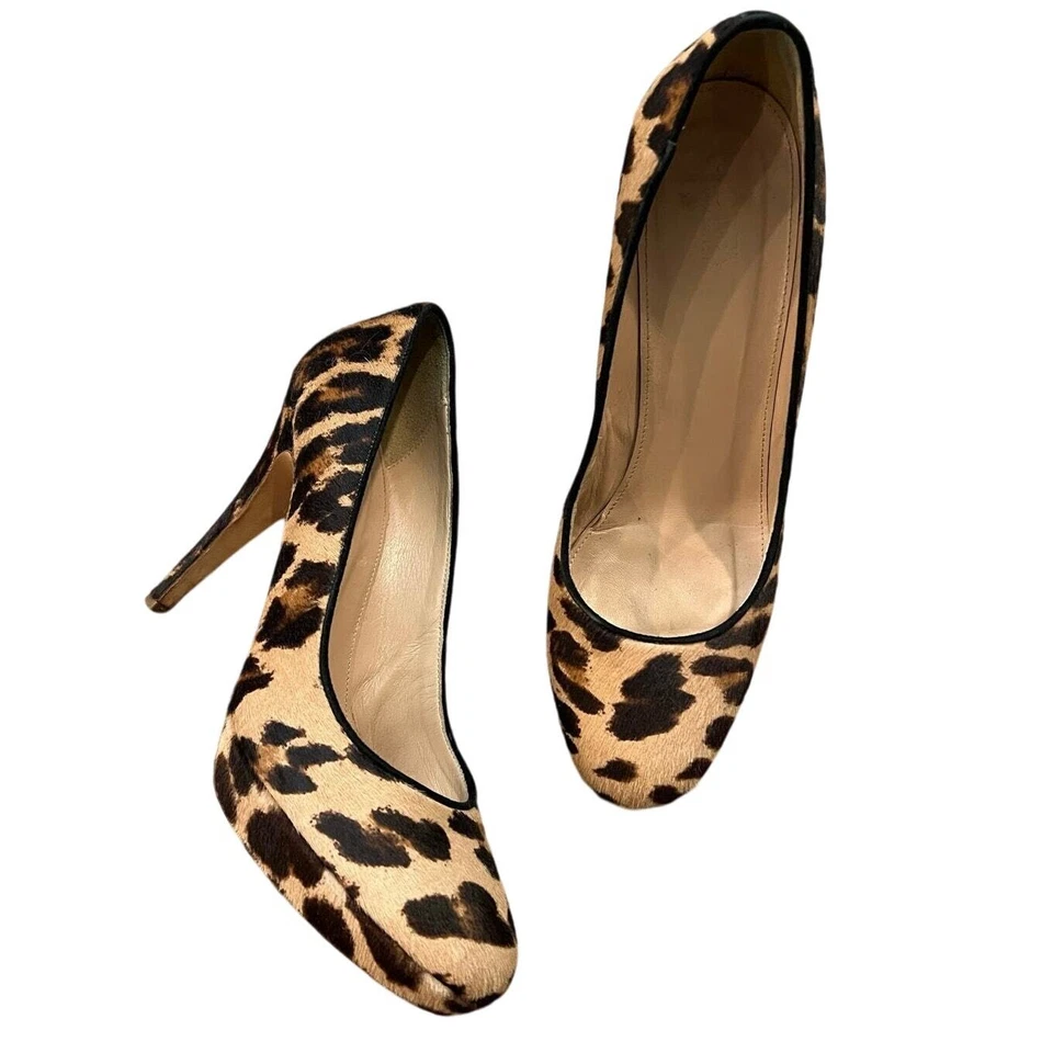 Bombas de pelo de becerro con estampado de leopardo J Crew hechas en Italia SX 10M Foto 3 de 4