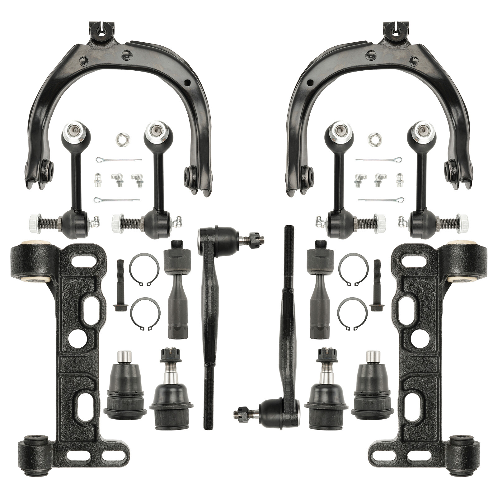 16pcs For 04-07 Trailblazer Front Upper Control Arms ball Joint Tierod Sway link