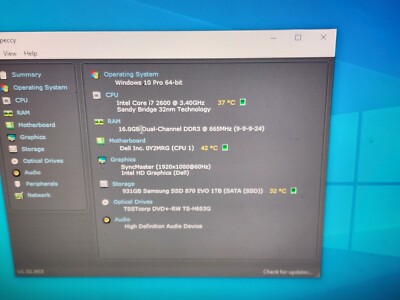 Dell XPS 8300 MT Core i7-2600 3.4GHz 16GB Ram 1TB SSD Win10Pro | eBay