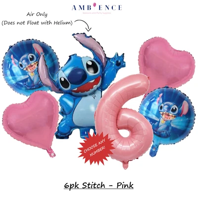 AMBIENCE Stitch Balloons Birthday Party Angel Lilo Disney Decorations Children Packs Pink