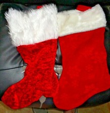 2 Christmas holiday Santa stockings bags 14 L 8 W
