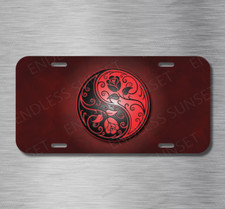 Yang Yang Chinese Philosophical Cosmology Rose License Plate Front Auto Tag
