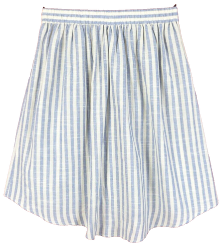 SK16324- NEW MAX STUDIO Womens Cotton Asymmetric Skirt Hi-Low Striped XL $78 - Picture 2 of 7