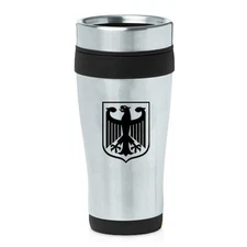 Stainless Steel Insulated 16oz Travel Mug Coffee Cup Germany German Eagle