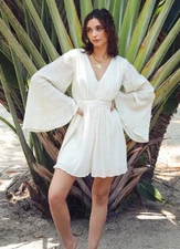 MILLE Goldie Dress NWT White with metallic gold size Small