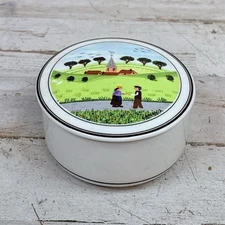 Vintage Porcelain Villeroy & Boch Trinket Jewelry Box Design Naif Depuis 1748