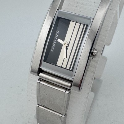 Fastrack India Quartz Watch Women 30m Silver Rectangle Analog New Battery 7''