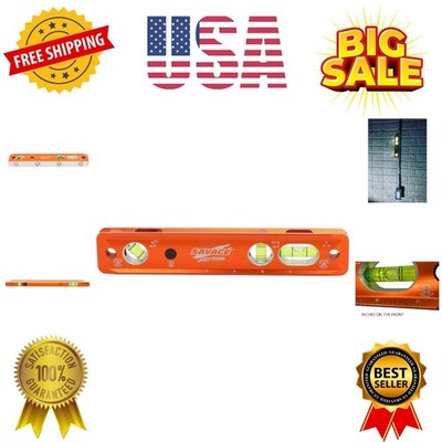 Co Savage Lightning Aluminum Torpedo Magnetic Illuminated Levels, 9'', 3 Vials