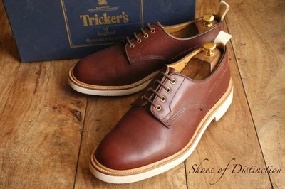 Chaussures à lacets Tricker's Trickers en cuir marron foncé Derby Brogue UK... - Photo 1/4