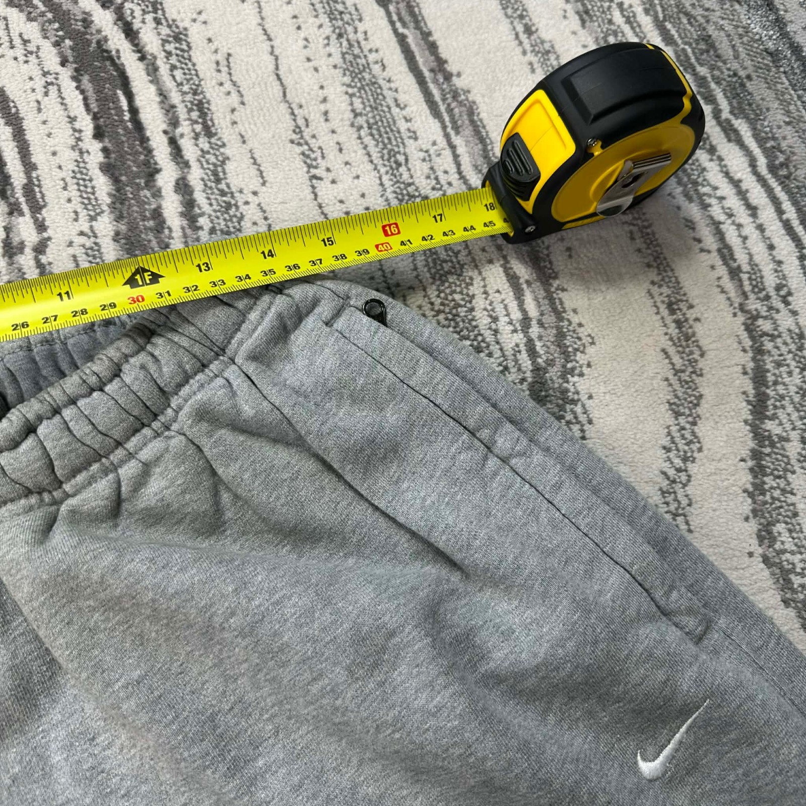 VTG Nike NRG Mini Swoosh Heavyweight Grey Baggy Oversized Lrg Sweatpants Joggers image 6