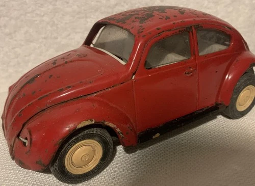 Vintage 1960's Pressed Metal Tonka Red Volkswagen Beetle Bug Car VW  #52680