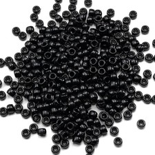 1000 Pcs Acrylic Black Pony Beads 6X9Mm Bulk for Friendship Bracelet Necklace