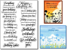 Birthday Sentiment Clear Stamps for Card Making and Journaling,Sentiment Silicon