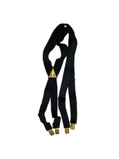 Vintage Hickok Black W/ Gold Clips Adjustable Suspenders Positively Finer