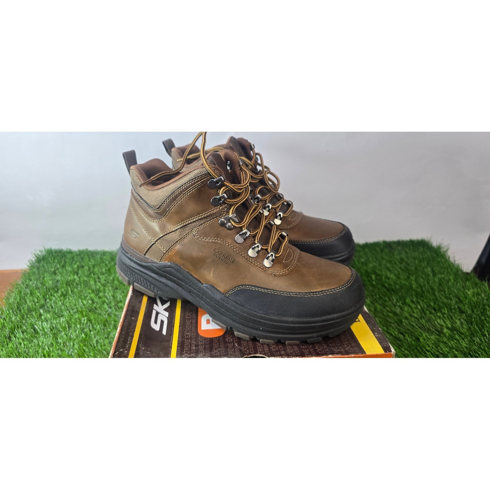 S Size 9 Brown Leather Hiking Boots Dkbr Nib