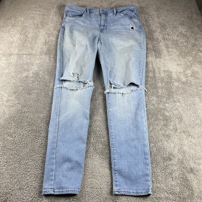 Levis 721 High Rise Skinny Jeans Womens 33 Blue Light Wash High Rise Distressed