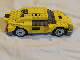 Used Built LEGO Creator 4939 Cool Cars NIB 3-in-1 Yellow Sports Race car