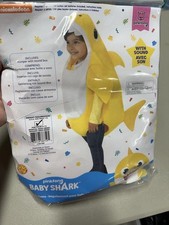 BABY SHARK Costume Child Size 6-12 Mo Yellow Halloween Song Sound box Included