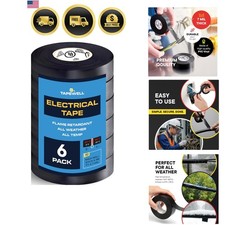 Black Electric Tape - Professional Grade - 3/4 in x 66ft - PVC Electrical Ins...