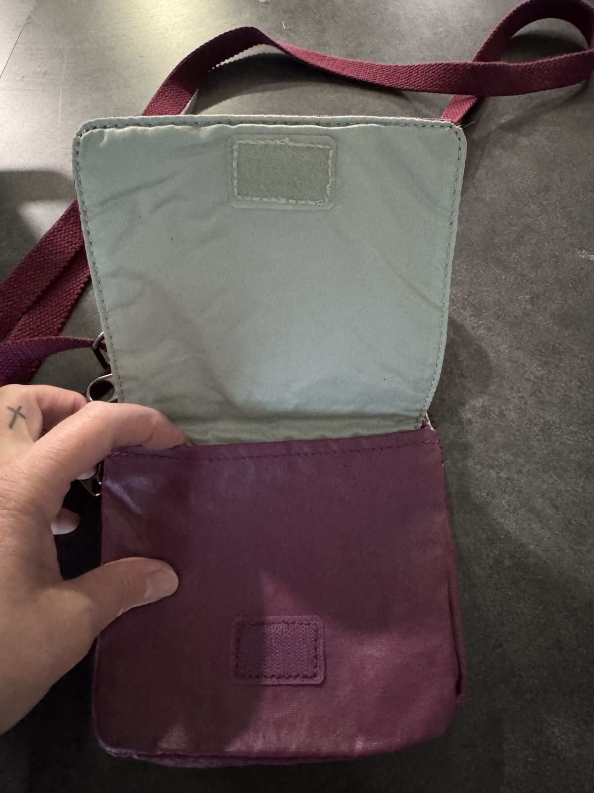 Kipling Small Pink Purple Ruby Square Crossbody O… - image 5